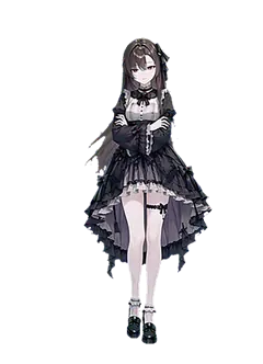 Lilith's in-game character sprite in a dark gothic dress.